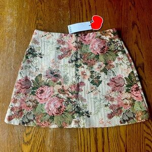 Floral High Waisted Mini Skirt